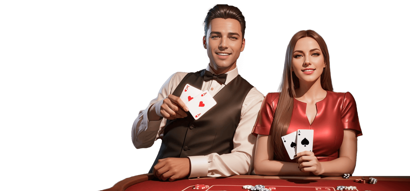 Croupiers professionnels au casino en direct Boomerang Bet