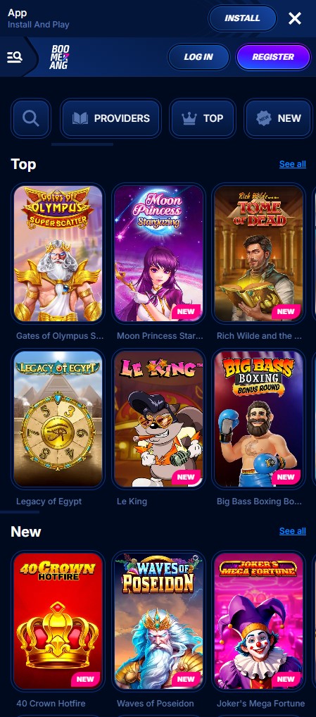 Guide pour jouer aux boomerang casino games sur mobile